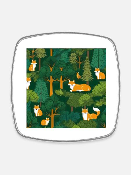 wald - Viereckiger Kühlschrankmagnet - Weiß