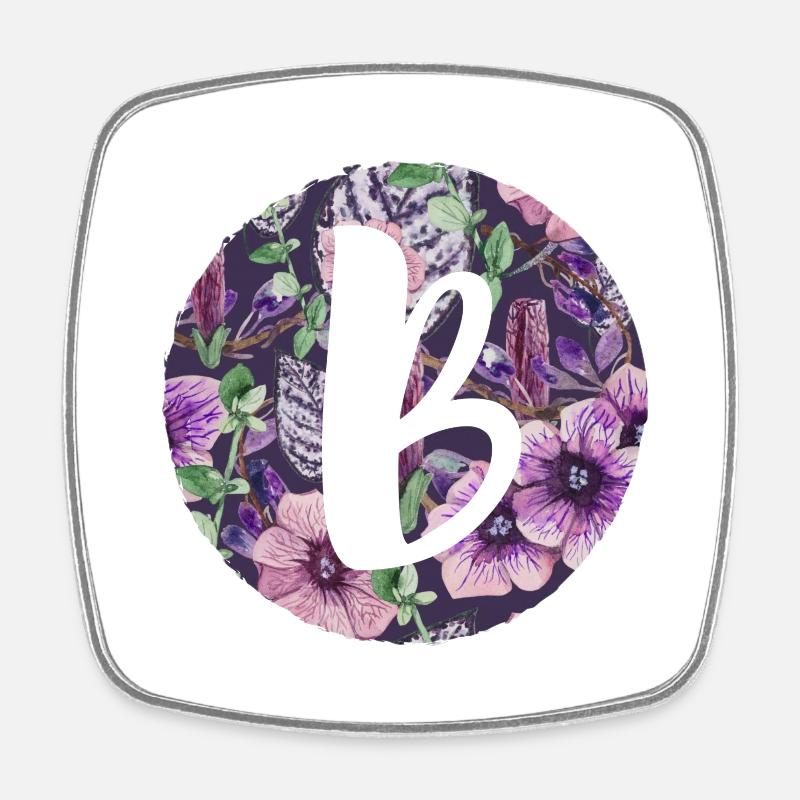 Letter B - Square fridge magnet - white