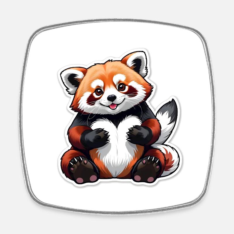 Panda with love - Square fridge magnet - white