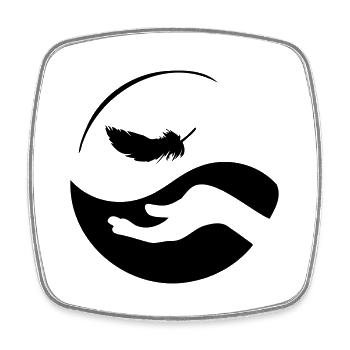 Chinese Yin Yang Massage - Square fridge magnet - white - Front