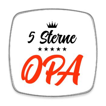 opa 5 sterne 2 - Viereckiger Kühlschrankmagnet - Weiß - Vorne