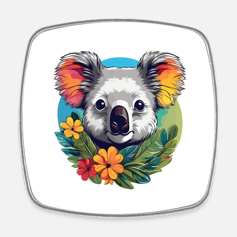 Koala - Magnet carré - blanc