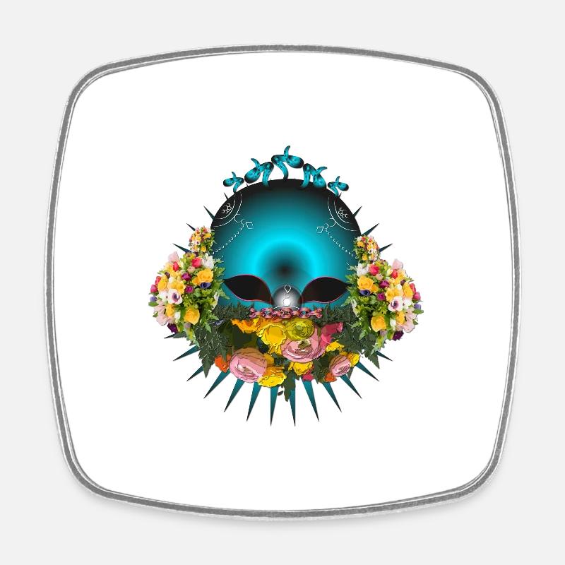 Mysterious alien - Square fridge magnet - white
