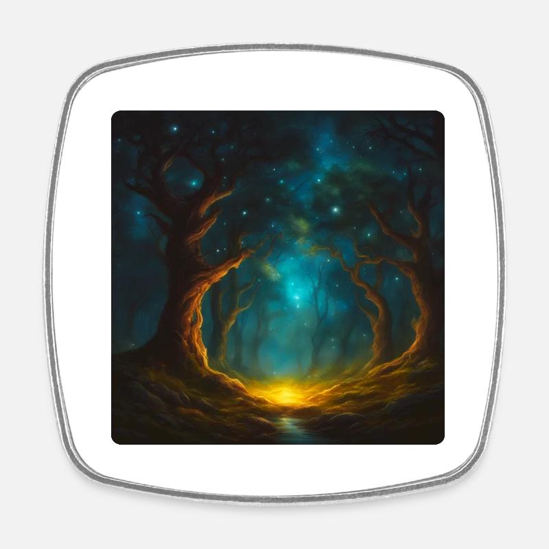 Mystic Tree 2 - Square fridge magnet - white