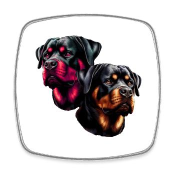 Rottweiler ,Dogs, Dog Head, Guard Dog, Pedigree Dog, - Square fridge magnet - white - Front