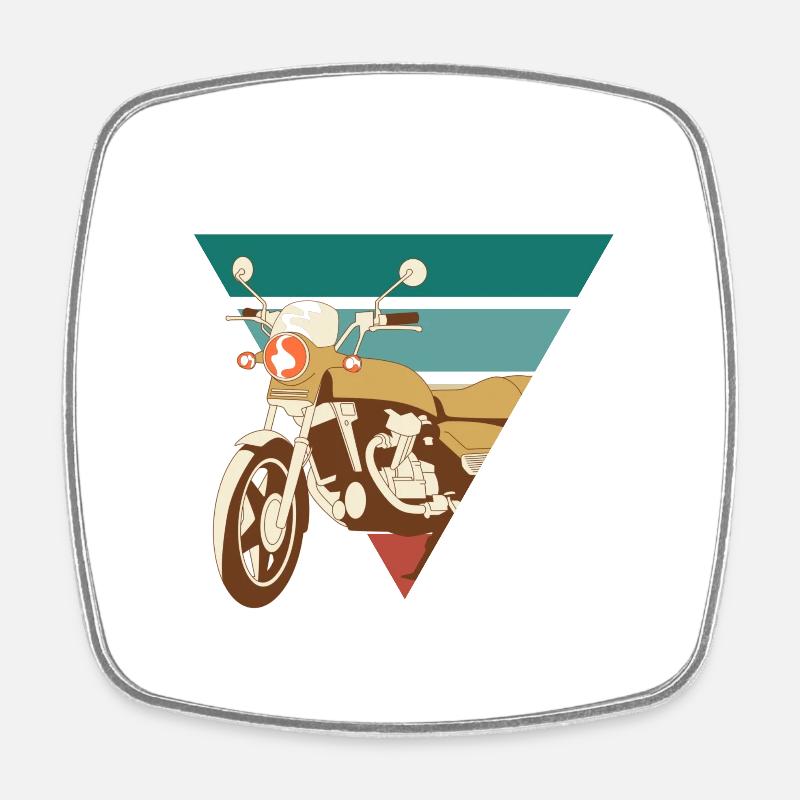 Vintage Motorcycle - Retro Gift Idea - Square fridge magnet - white