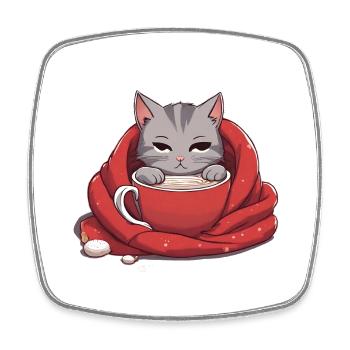 Adorable Cat - Square fridge magnet - white - Front