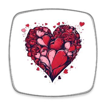 Radiant Red Love Hearts Valentines Anniversary - Square fridge magnet - white - Front