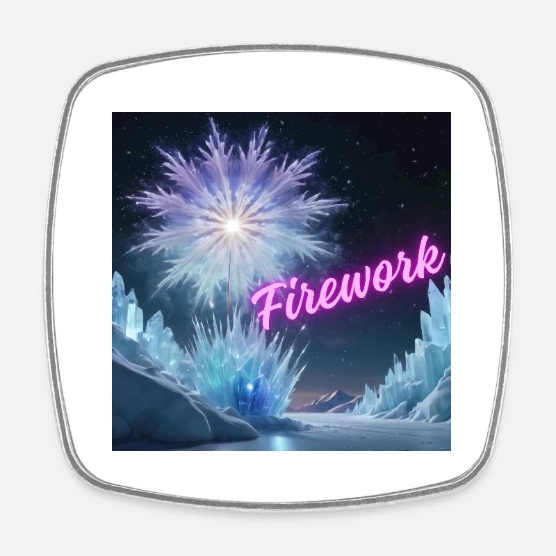 Firework - Viereckiger Kühlschrankmagnet - Weiß