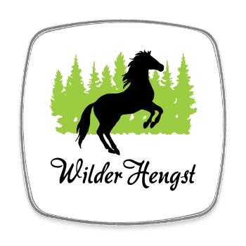 "Wilder Hengst: Kraft und Freiheit vereint" - Viereckiger Kühlschrankmagnet - Weiß - Vorne