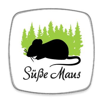 "Süße Maus: Zart und Liebenswert" - Viereckiger Kühlschrankmagnet - Weiß - Vorne