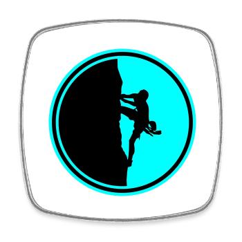 klettern bergsteigen silhouette kreis - Viereckiger Kühlschrankmagnet - Weiß - Vorne