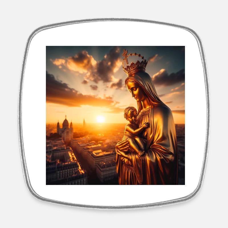 Notre dame de la garde - Magnet carré - blanc