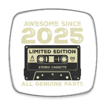 2025 Geburtstag geboren im Jahr 2025 Vintage Retro - Viereckiger Kühlschrankmagnet - Weiß - Vorne