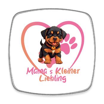 Hund Welpe Mamas kleiner Liebling Rottweiler - Viereckiger Kühlschrankmagnet - Weiß - Vorne