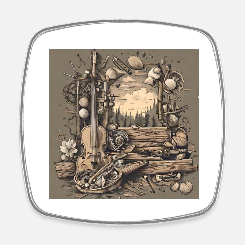 Cello Art - Viereckiger Kühlschrankmagnet - Weiß