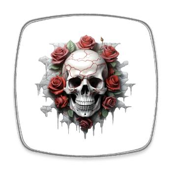 Gothic Blumenkunst Grafik Modedesign - Viereckiger Kühlschrankmagnet - Weiß - Vorne