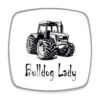 Bulldog Lady - Viereckiger Kühlschrankmagnet - Weiß - Vorne