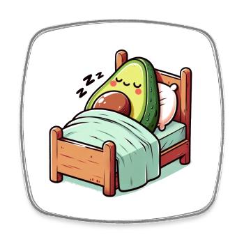 Slice avocado - Square fridge magnet - white - Front