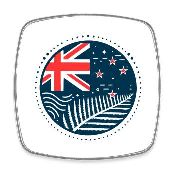 Neuseeland Aotearoa Kiwi 7 - Viereckiger Kühlschrankmagnet - Weiß - Vorne