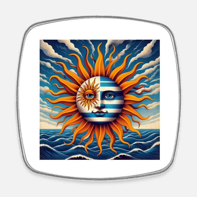Freesun Uruguay - Square fridge magnet - white