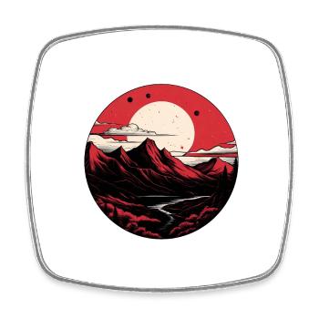 Montagnes de pleine lune - Magnet carré - blanc - Devant