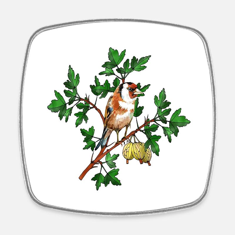 Oiseau coloré - Magnet carré - blanc