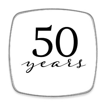 50 ans - Magnet carré - blanc - Devant