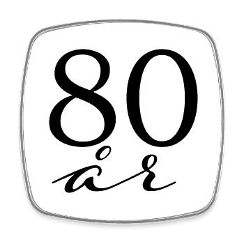 80 ans - Magnet carré - blanc - Devant