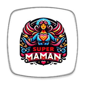 Super Love Mom - Square fridge magnet - white - Front