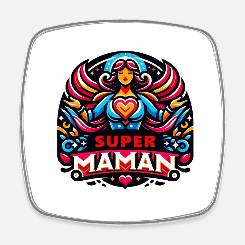 Super Maman d'Amour - Magnet carré - blanc