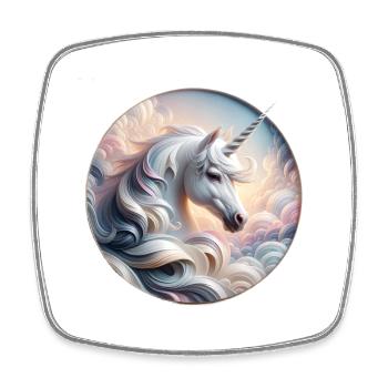 Licorne magique et enchanteresse - Magnet carré - blanc - Devant