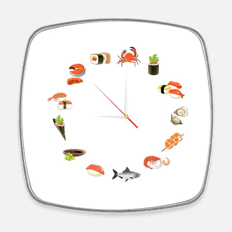 It s Sushi O ClockIt's Sushi O'Clock Japanese Kitc - Viereckiger Kühlschrankmagnet - Weiß