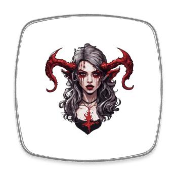 diabolical woman / blood / gothic / heavy metal - Square fridge magnet - white - Front