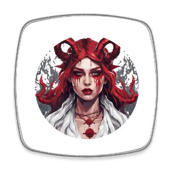 diabolical woman / blood / gothic / heavy metal - Square fridge magnet - white - Front
