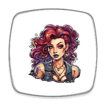 diabolical woman / blood / gothic / heavy metal - Square fridge magnet - white - Front