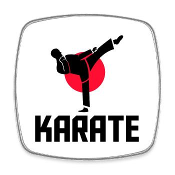karaté - Magnet carré - blanc - Devant