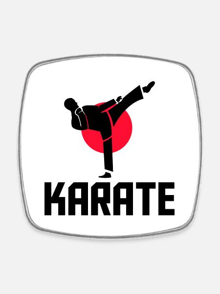 karaté - Magnet carré - blanc