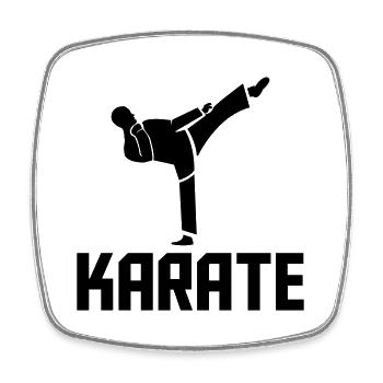 karaté - Magnet carré - blanc - Devant