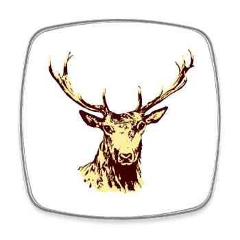 Cerf - Magnet carré - blanc - Devant