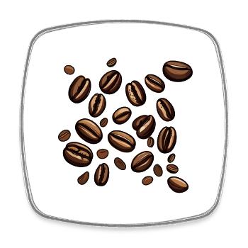 Kaffeebohnen Kaffee - Viereckiger Kühlschrankmagnet - Weiß - Vorne
