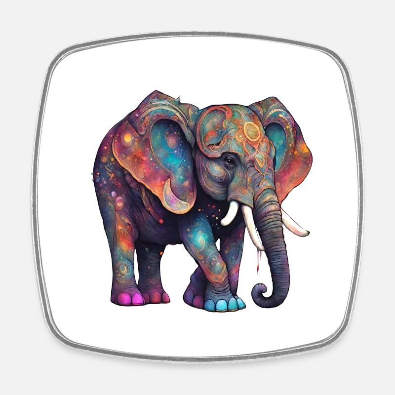 magic elephant - Viereckiger Kühlschrankmagnet - Weiß