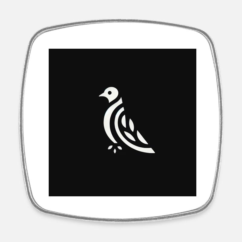 Oiseau éthéré - Magnet carré - blanc