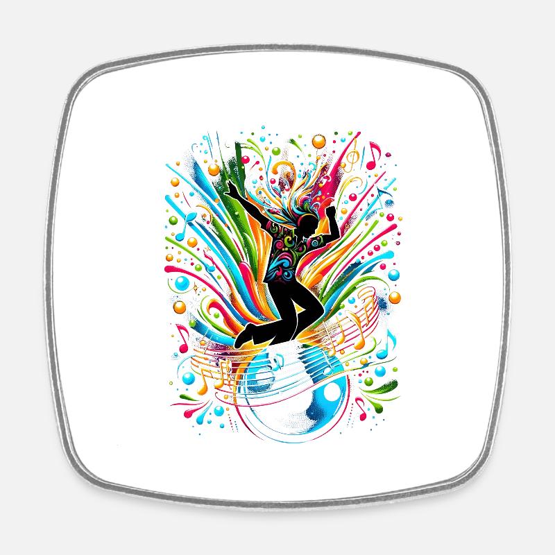 Dancing Rhythm – Musical Joie de vivre - Magnet carré - blanc