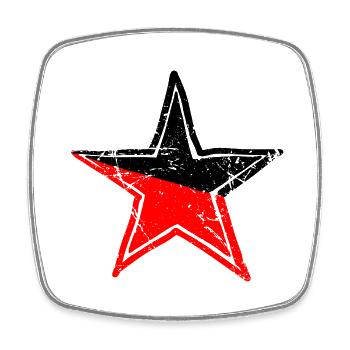 star red black drawn path - Viereckiger Kühlschrankmagnet - Weiß - Vorne