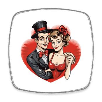 Valentine Couple Pärchen - Viereckiger Kühlschrankmagnet - Weiß - Vorne