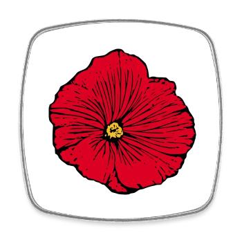 Flower Red Red Blossom Gift Valentine's Day - Square fridge magnet - white - Front