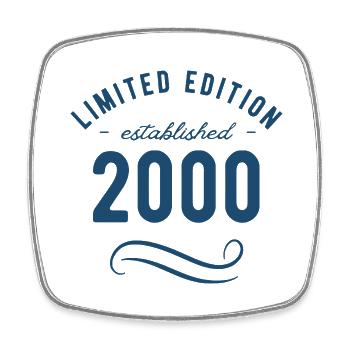 Limited Edition 2000, Anniversary Year 2000 - Square fridge magnet - white - Front