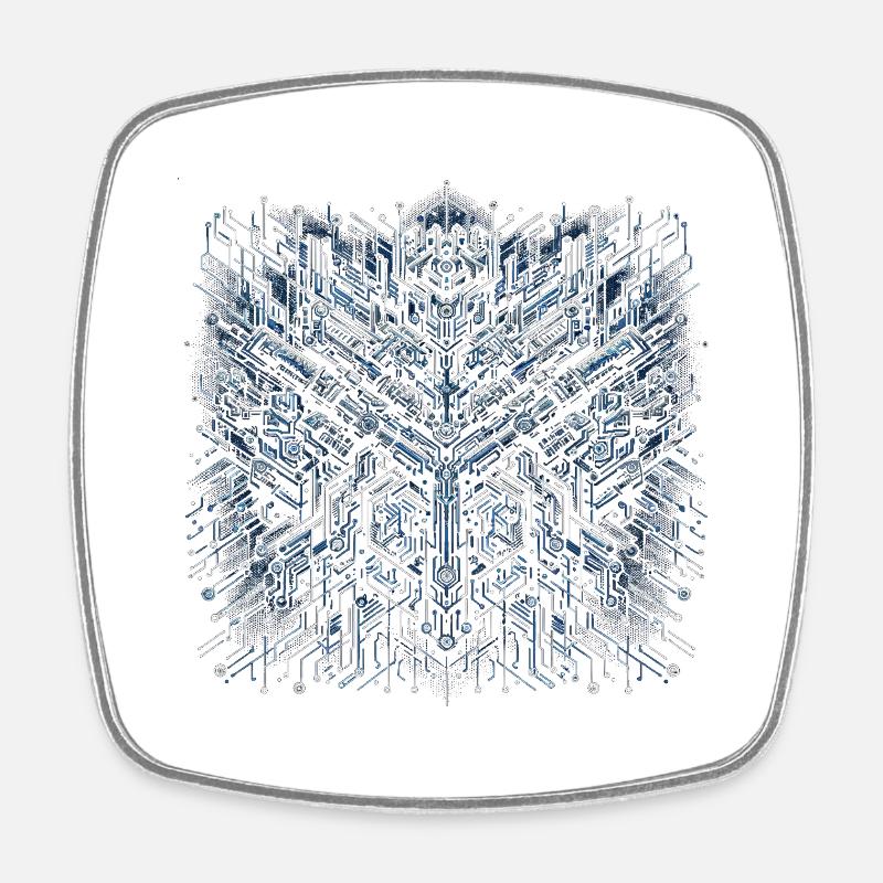 Digital Fortress - Square fridge magnet - white