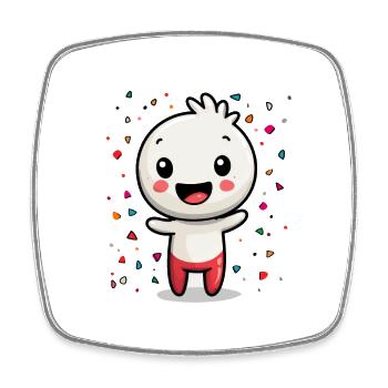 Carnival joy with confetti - Square fridge magnet - white - Front